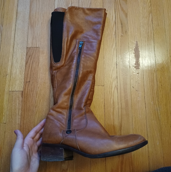 ⚡️SALE⚡️Davos Gomma Brown Leather Knee High Boots - Picture 13 of 13